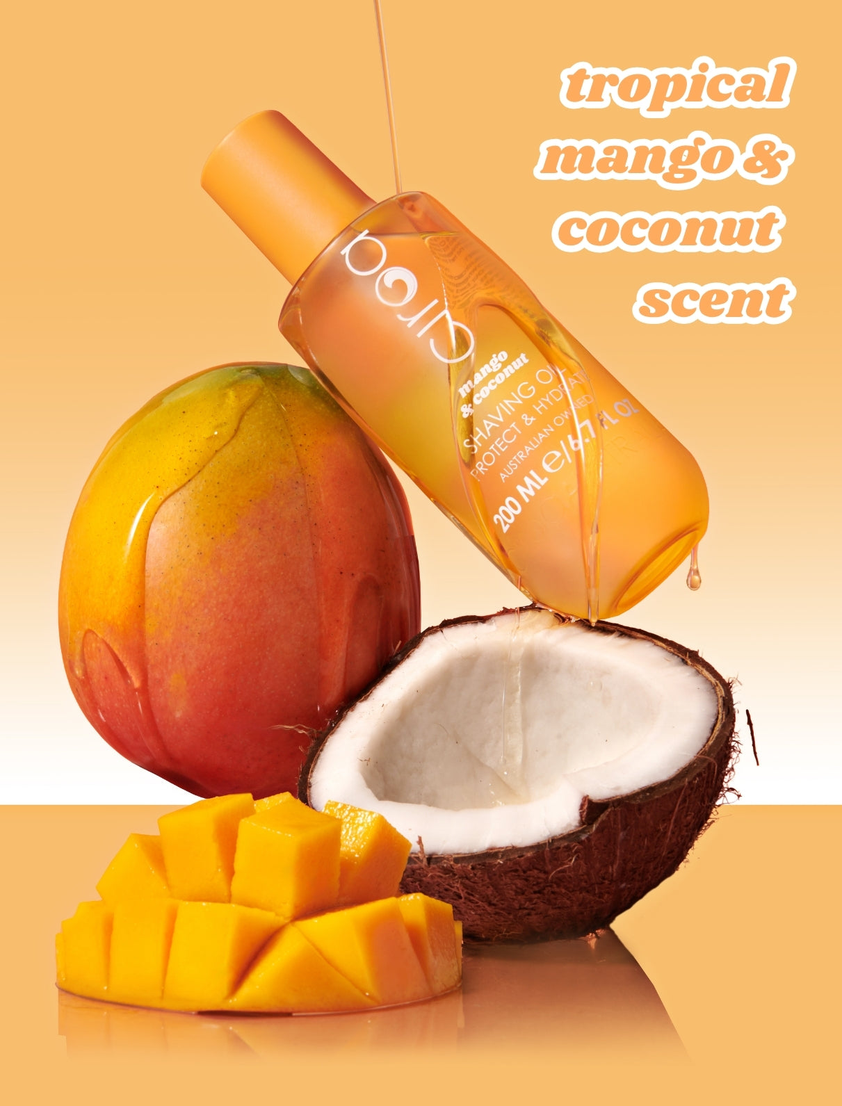 Ciroa Beauty Mango and Coconut Shave Oil 200ml- Protects & Hydrates