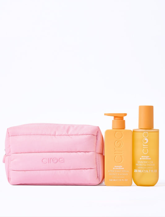 Mango & Coconut Shave Oil & After Shave Serum Duo + Travel Bag