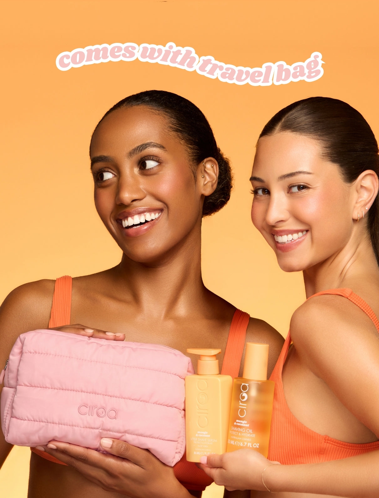 Mango & Coconut Shave Oil & After Shave Serum Duo + Travel Bag