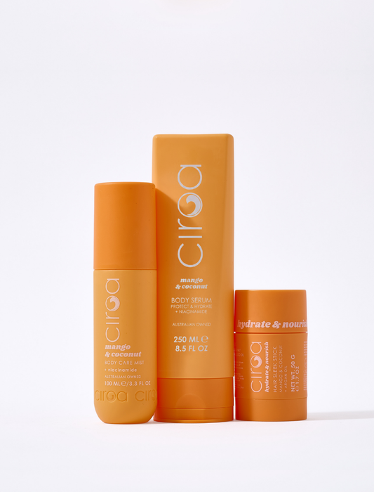Mango & Coconut Bodycare Mist, Body Serum & Sleek Stick