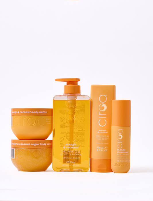 Mango & Coconut Shower Gel, Body Scrub, Body Butter, Bodycare Mist & Body Serum
