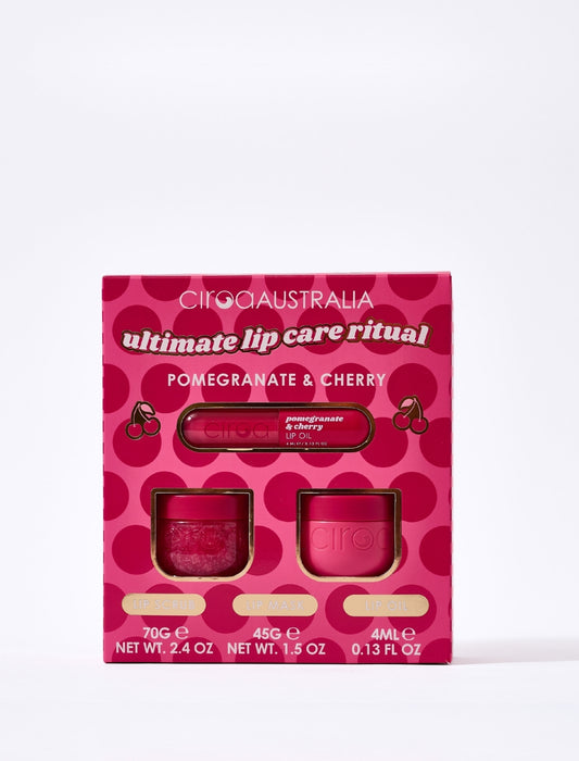 Ciroa Beauty Pomegranate & Cherry Ultimate Lip Care Ritual 3 Piece - Rejuvenates & Soothes
