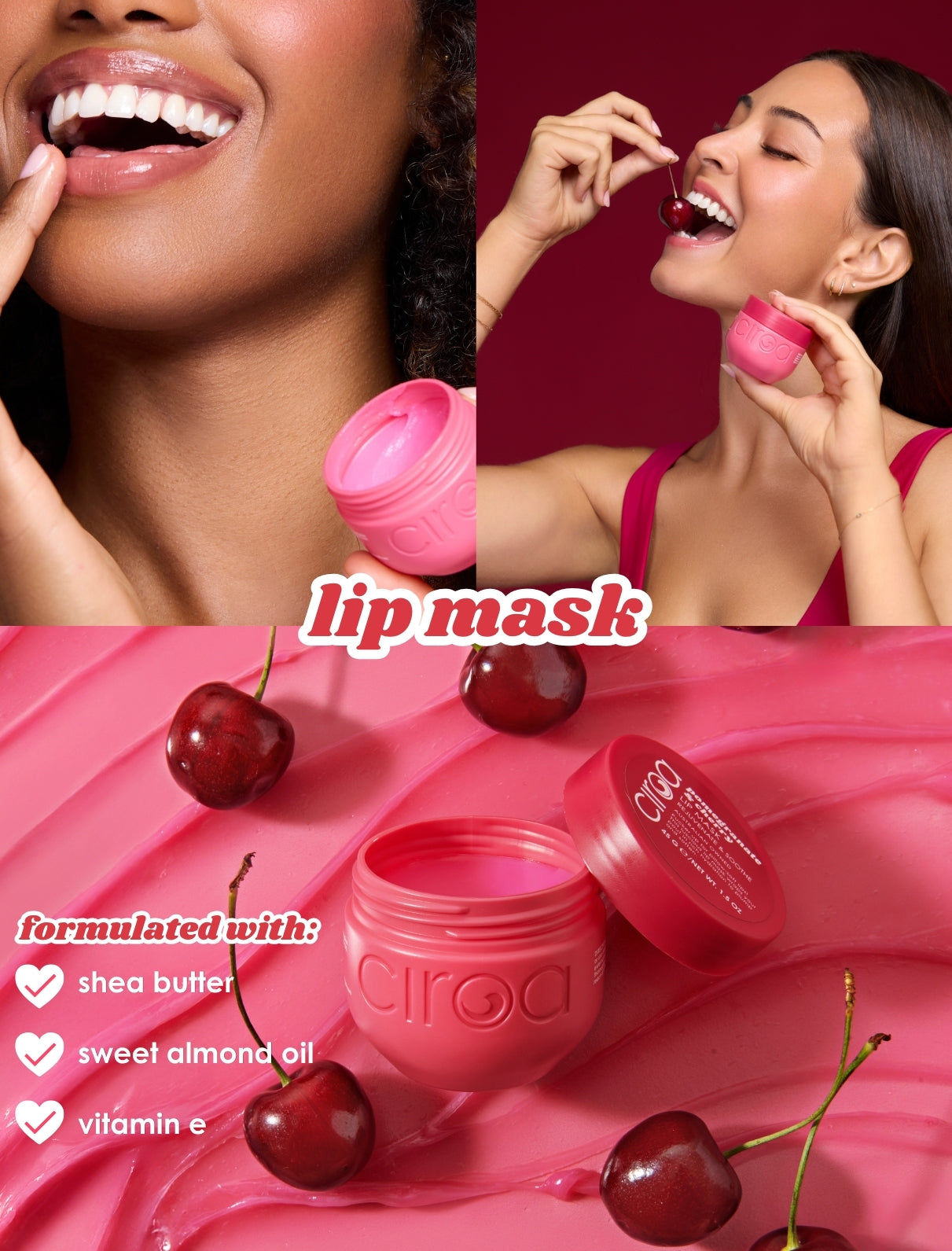 Ciroa Beauty Pomegranate & Cherry Ultimate Lip Care Ritual 3 Piece - Rejuvenates & Soothes