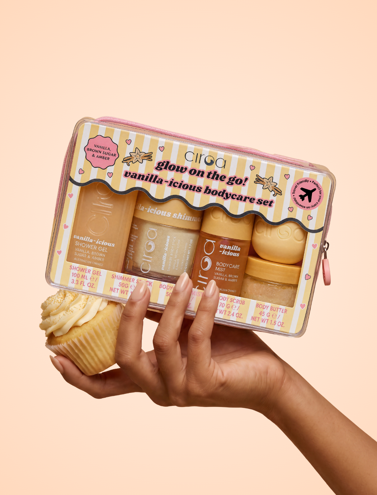 Ciroa Beauty Vanilla-icious Body Care Travel Set 5 Piece - Vanilla, Brown Sugar & Amber
