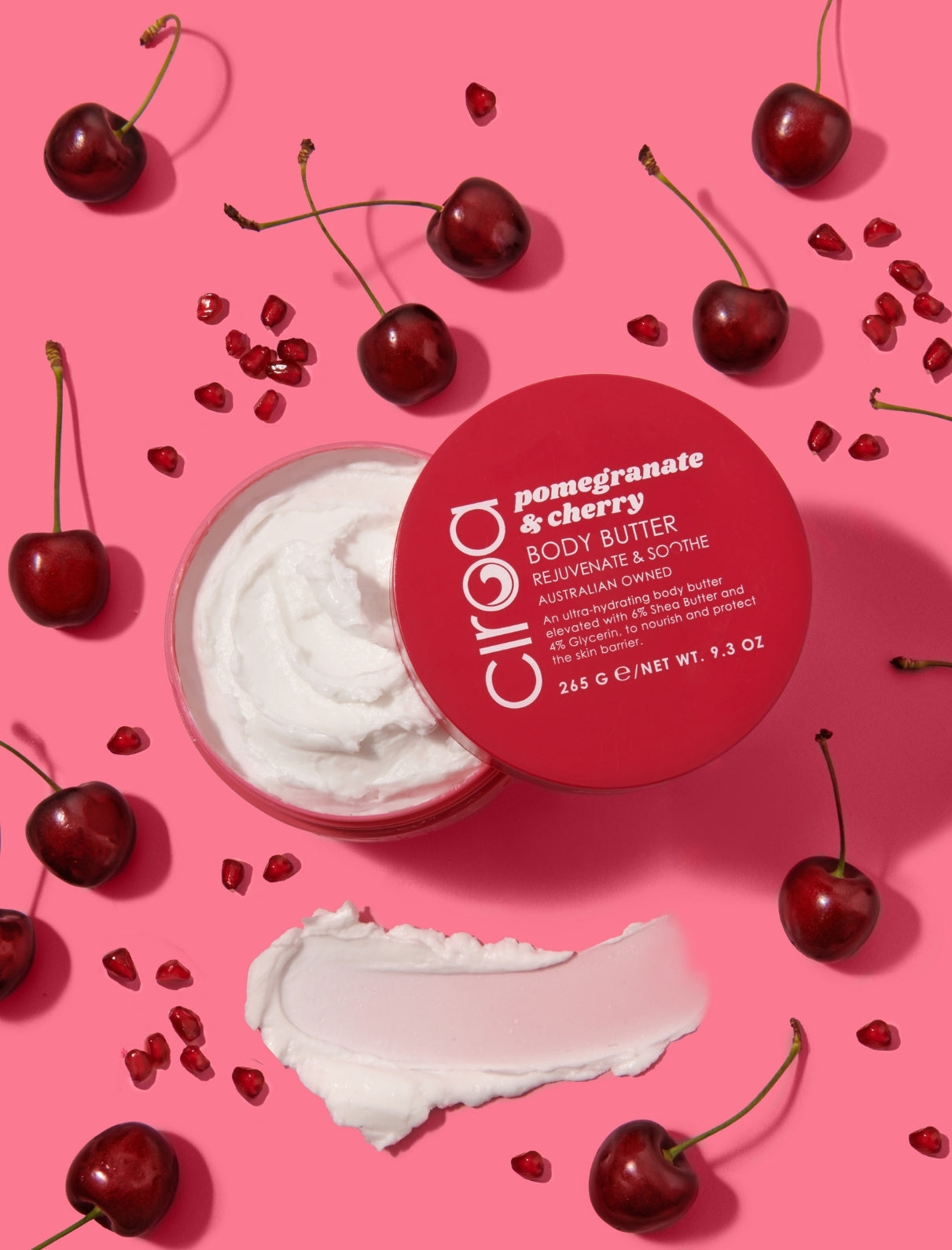 Ciroa Beauty Pomegranate & Cherry Body Butter 265g - Rejuvenates & Soothes
