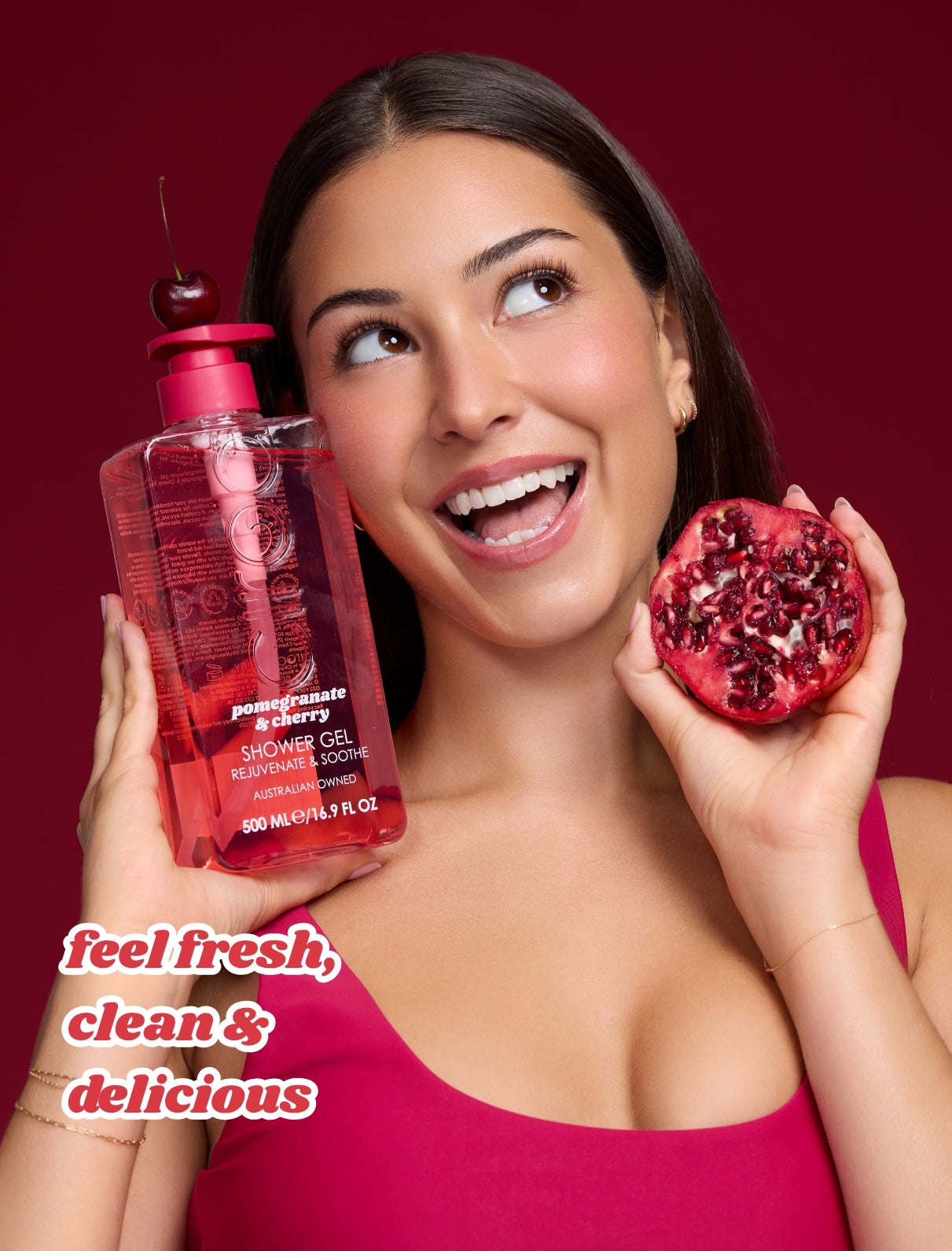 Ciroa Beauty Pomegranate & Cherry Shower Gel 500ml - Rejuvenates & Soothes