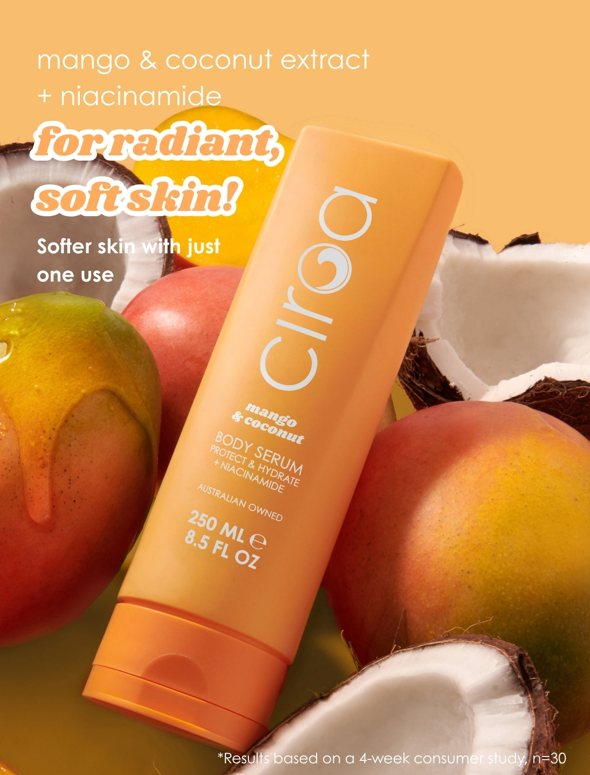 Ciroa Beauty Mango & Coconut Niacinamide Body Serum 250ml - Protects & Hydrates