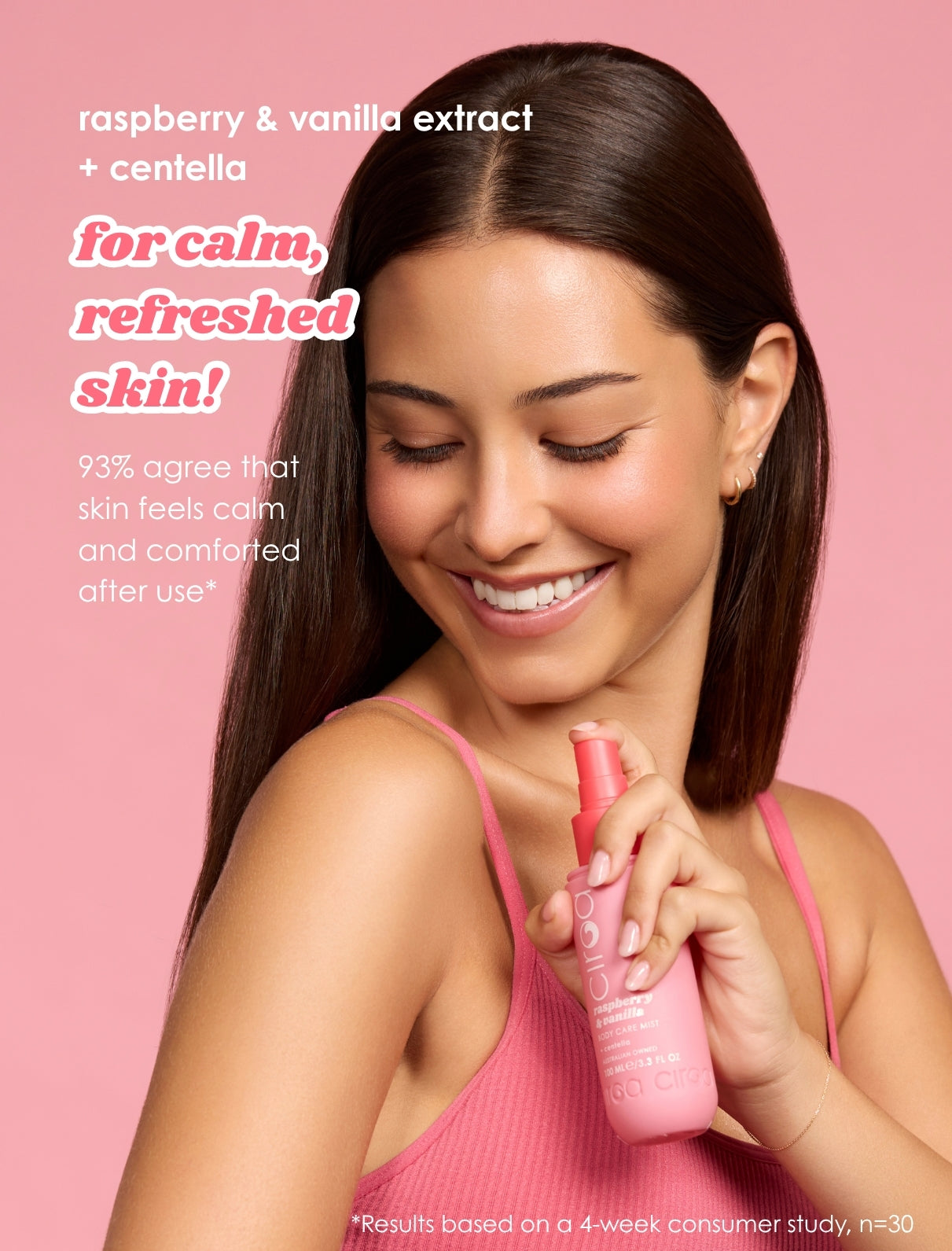 Ciroa Beauty Raspberry & Vanilla Bodycare Mist 100ml - Protects & Soothes
