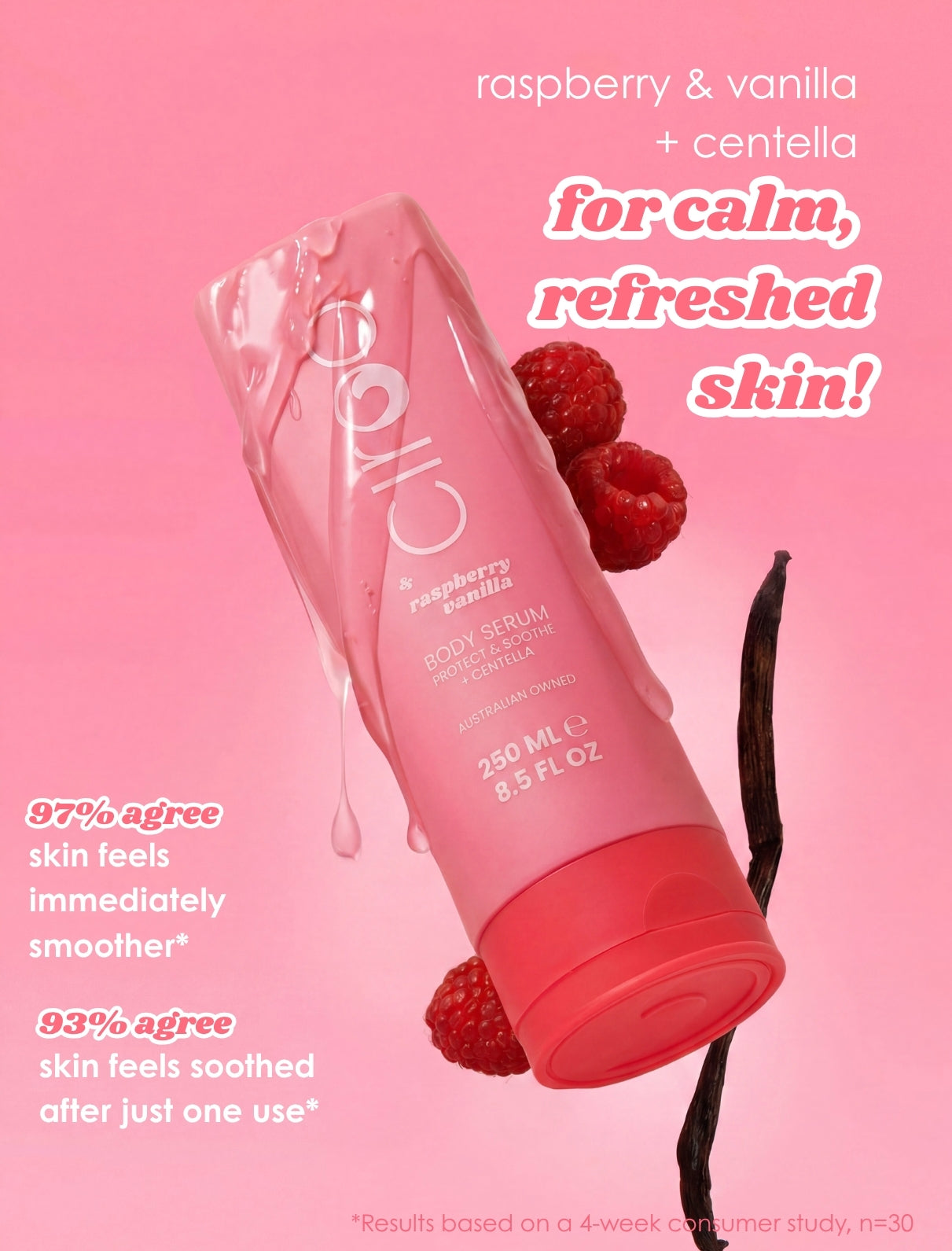 Ciroa Beauty Raspberry & Vanilla Body Serum 250ml - Protects & Soothes